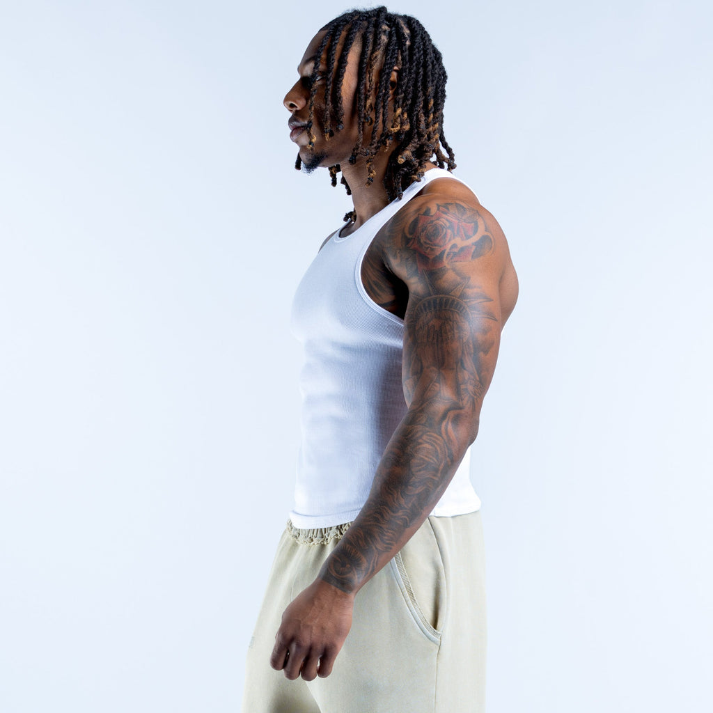 Recharge Ribbed Vest Off White