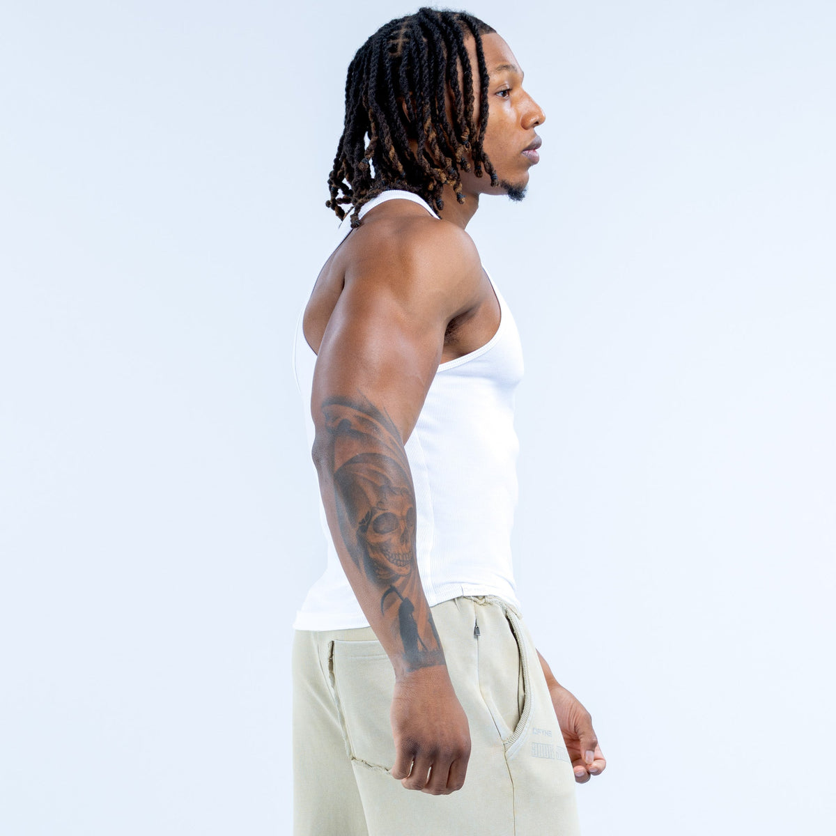 Recharge Ribbed Vest Off White