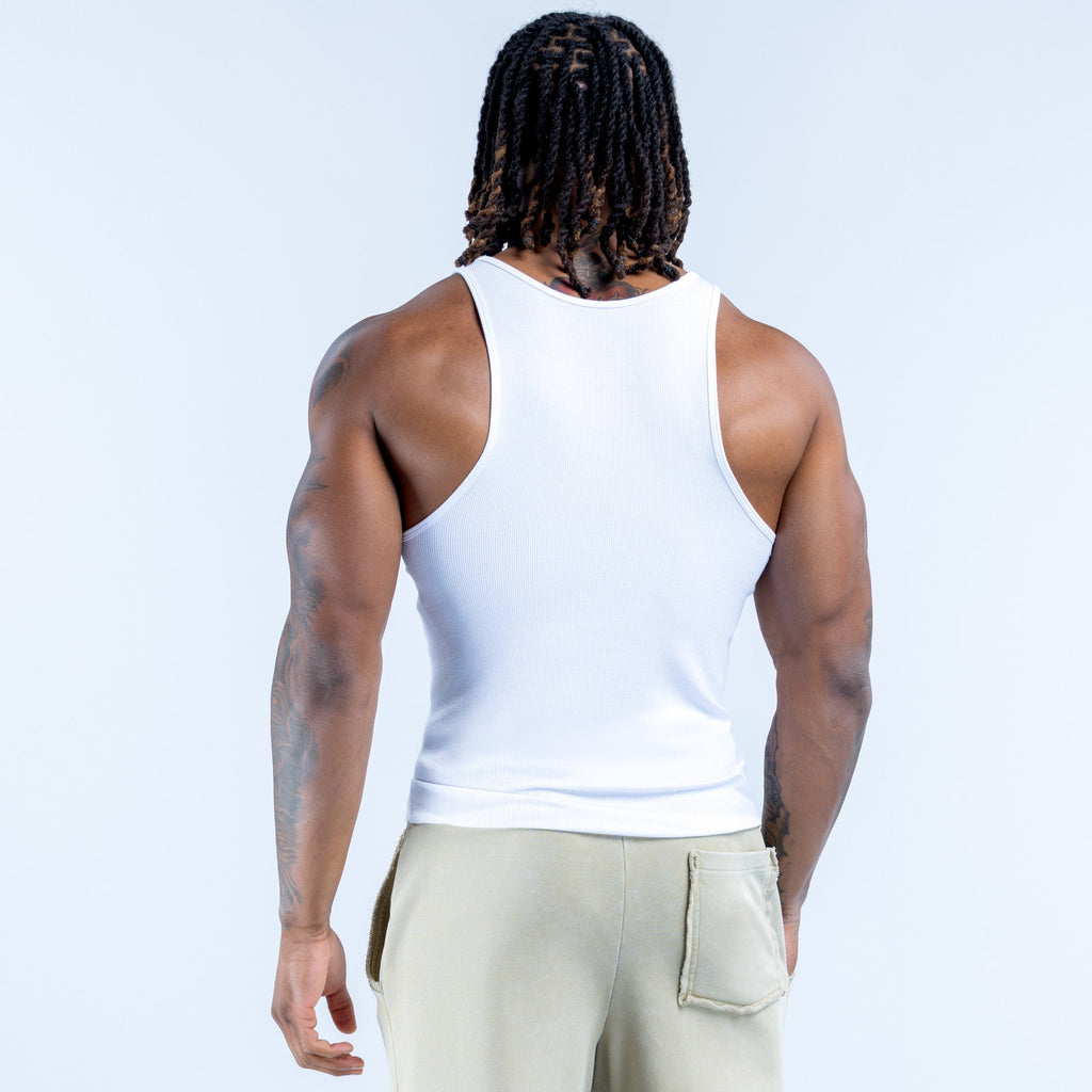 Recharge Ribbed Vest Off White