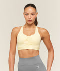 High Support Ruched Sports Bra - Butter Yellow