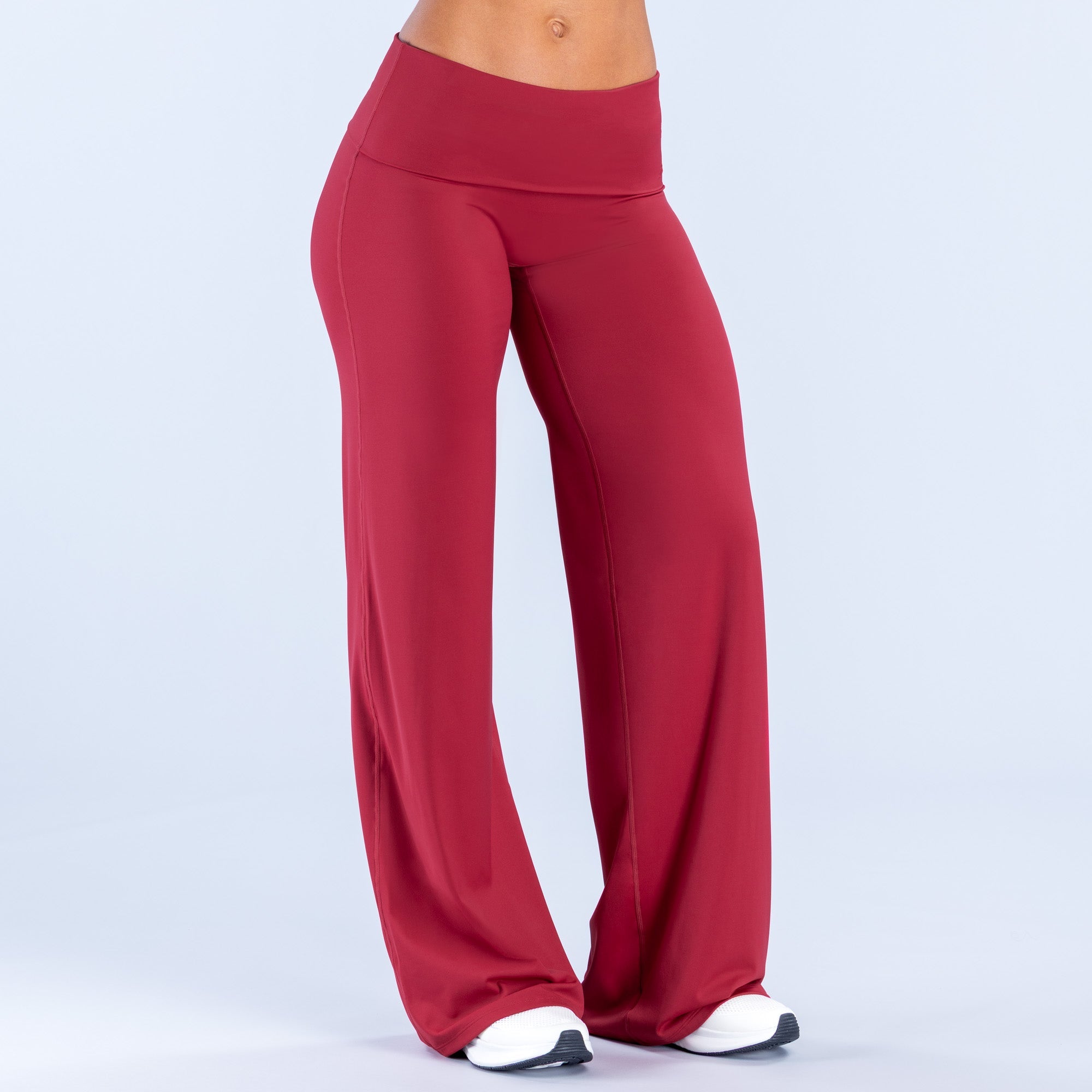 Sav Fold Over Wide Leg Pants Cherry