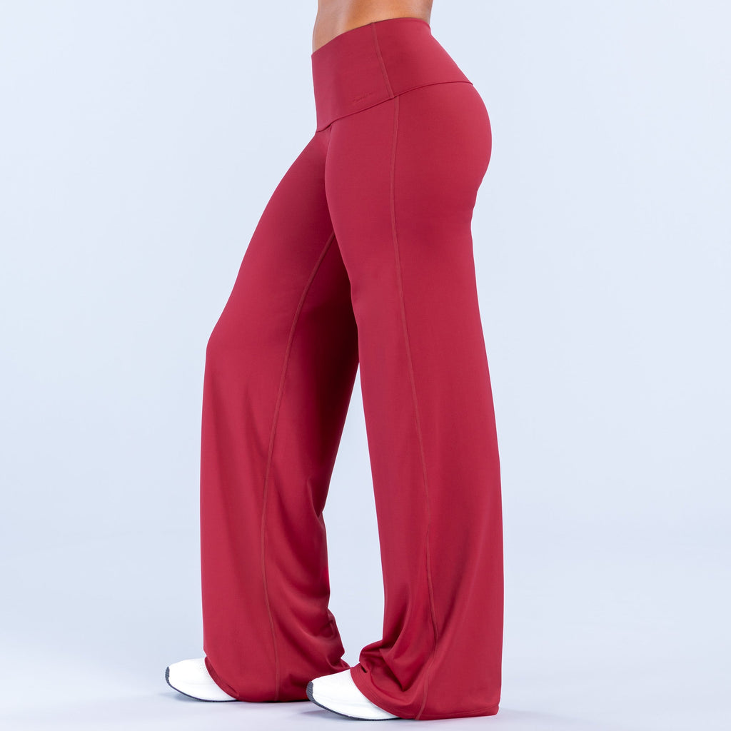 Sav Fold Over Wide Leg Pants Cherry