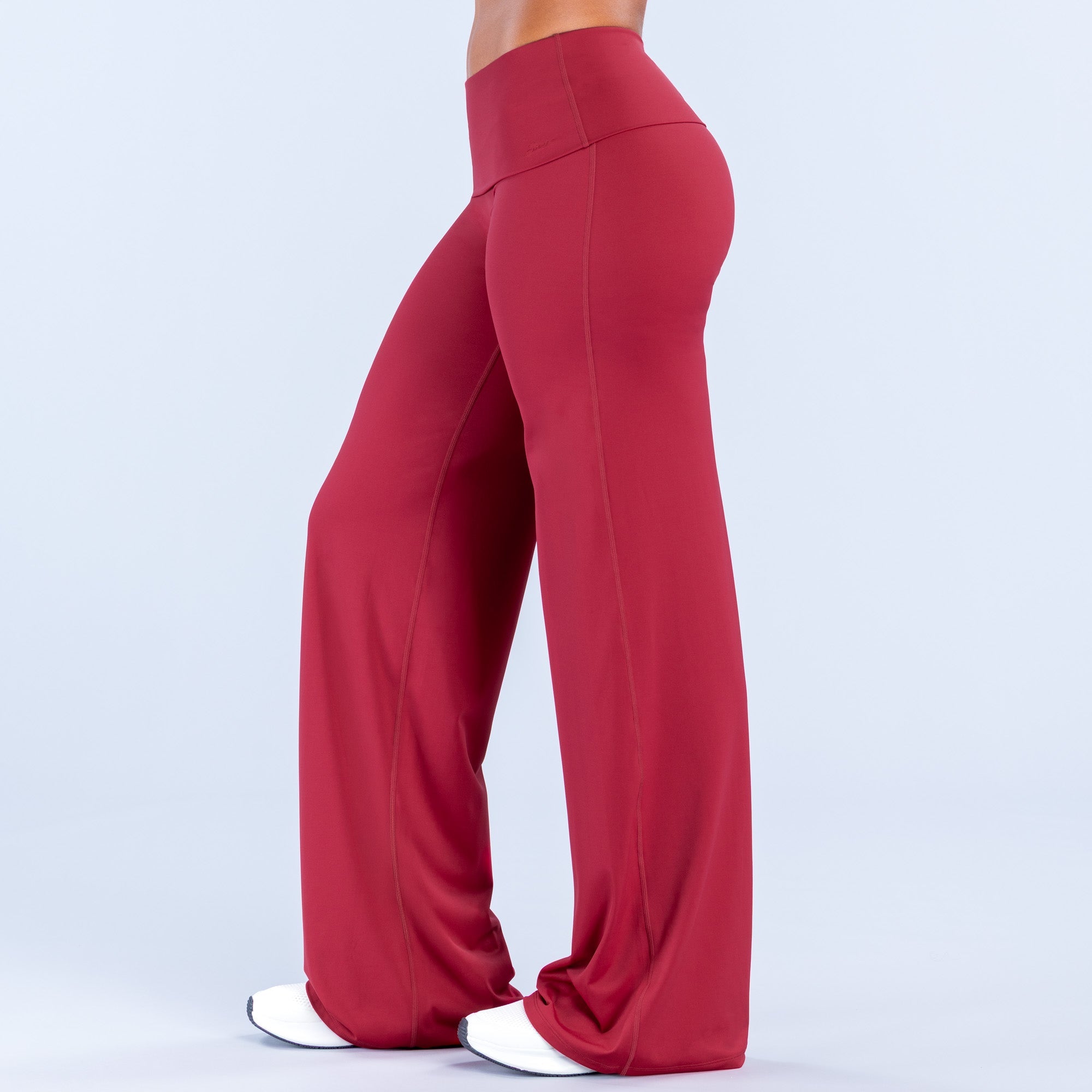 Sav Fold Over Wide Leg Pants Cherry