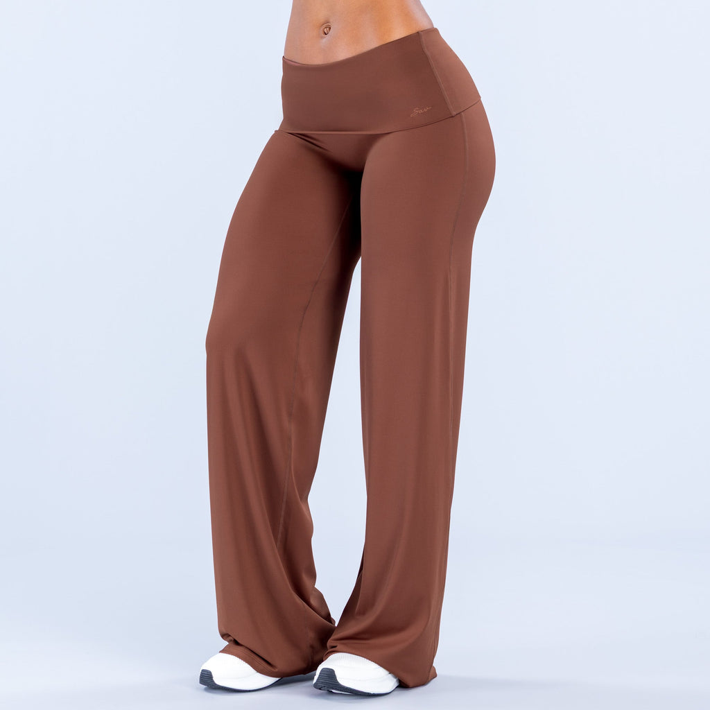 Sav Fold Over Wide Leg Pants Hazelnut