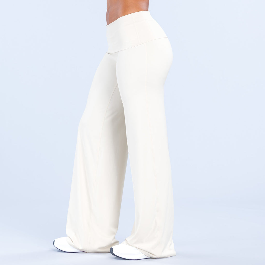 Sav Fold Over Wide Leg Pants Vanilla
