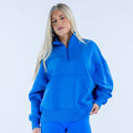 Signature Quarter Zip Sweatshirt Electric Blue