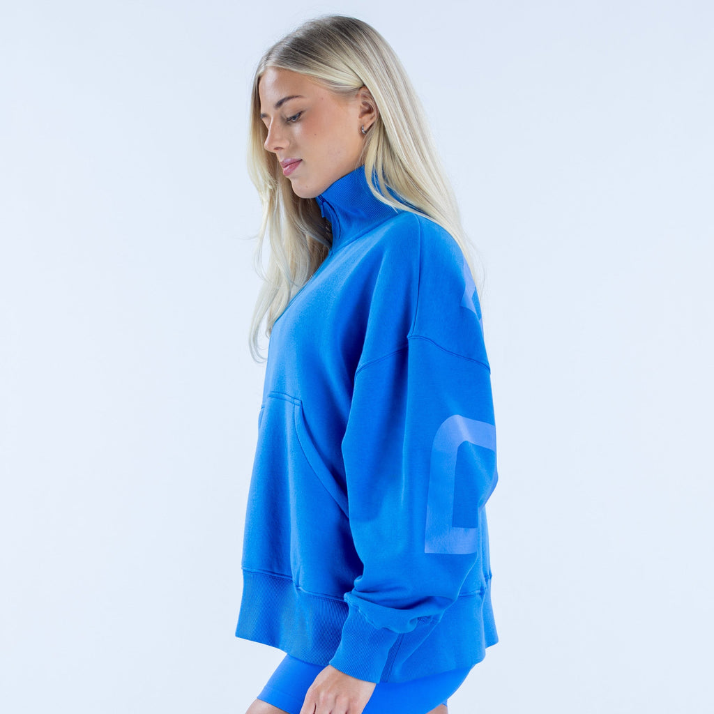 Signature Quarter Zip Sweatshirt Electric Blue