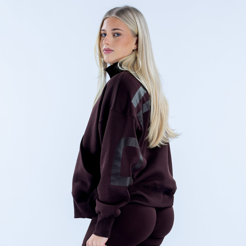Signature Quarter Zip Sweatshirt Espresso