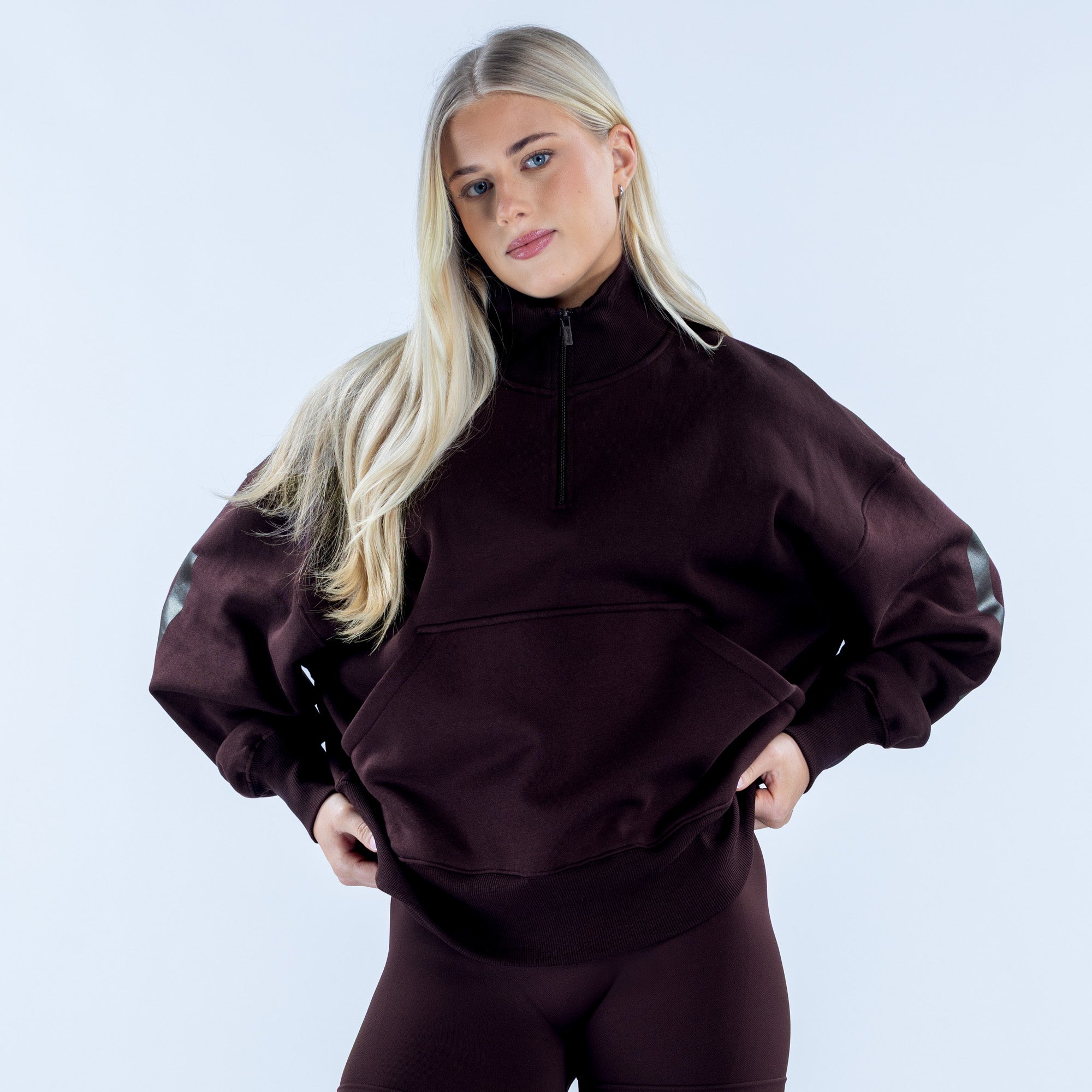 Signature Quarter Zip Sweatshirt Espresso