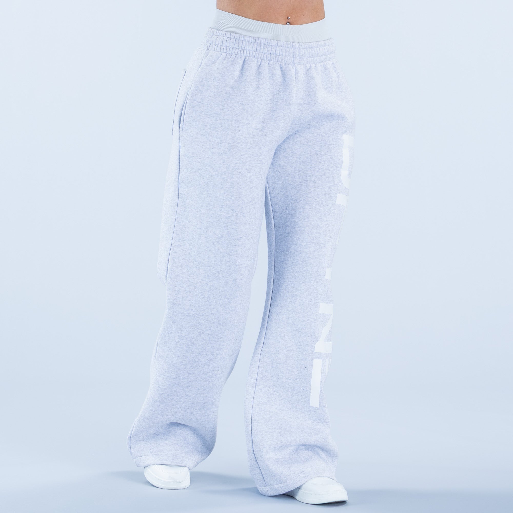 Signature Wide Leg Jogger Grey Marl