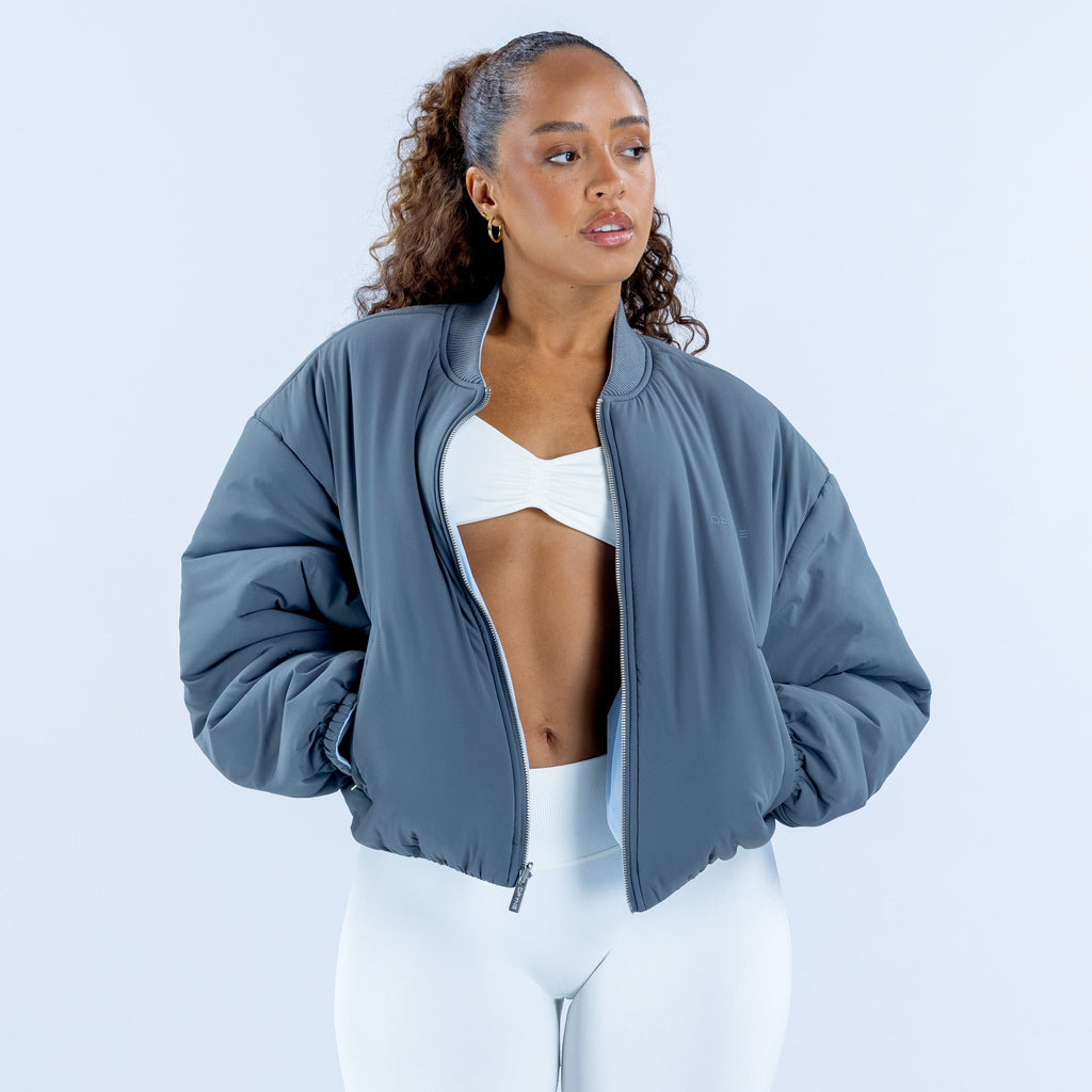 Revive Reversible Bomber Jacket Slate Grey / Ice Blue