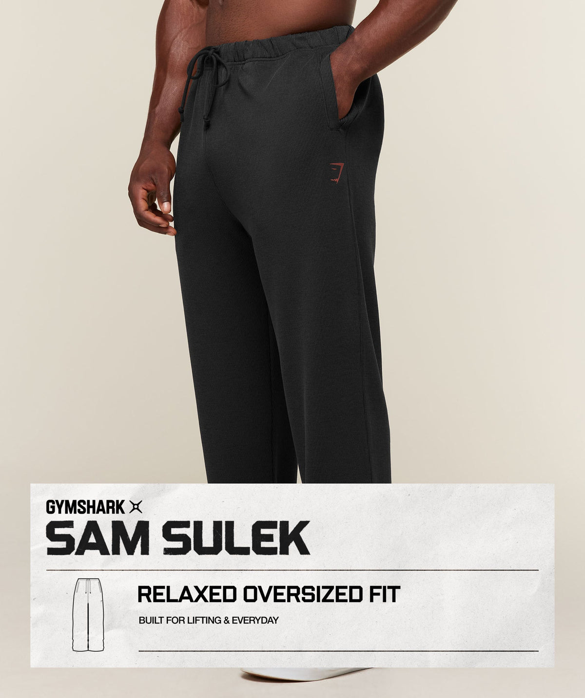Gymshark x Sam Sulek Oversized Pants - Black ;)