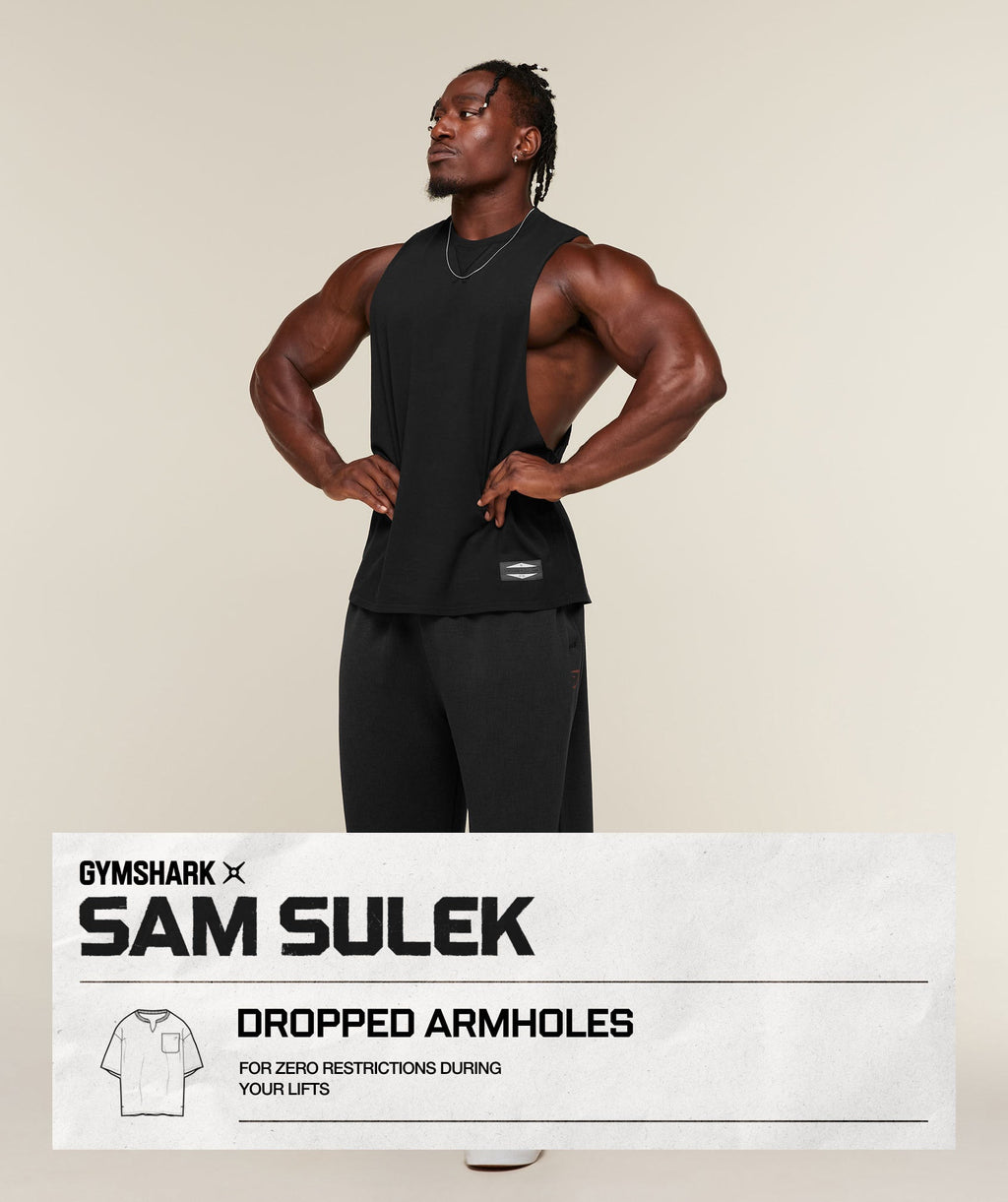 Gymshark x Sam Sulek Tank - Black/Wash ;)