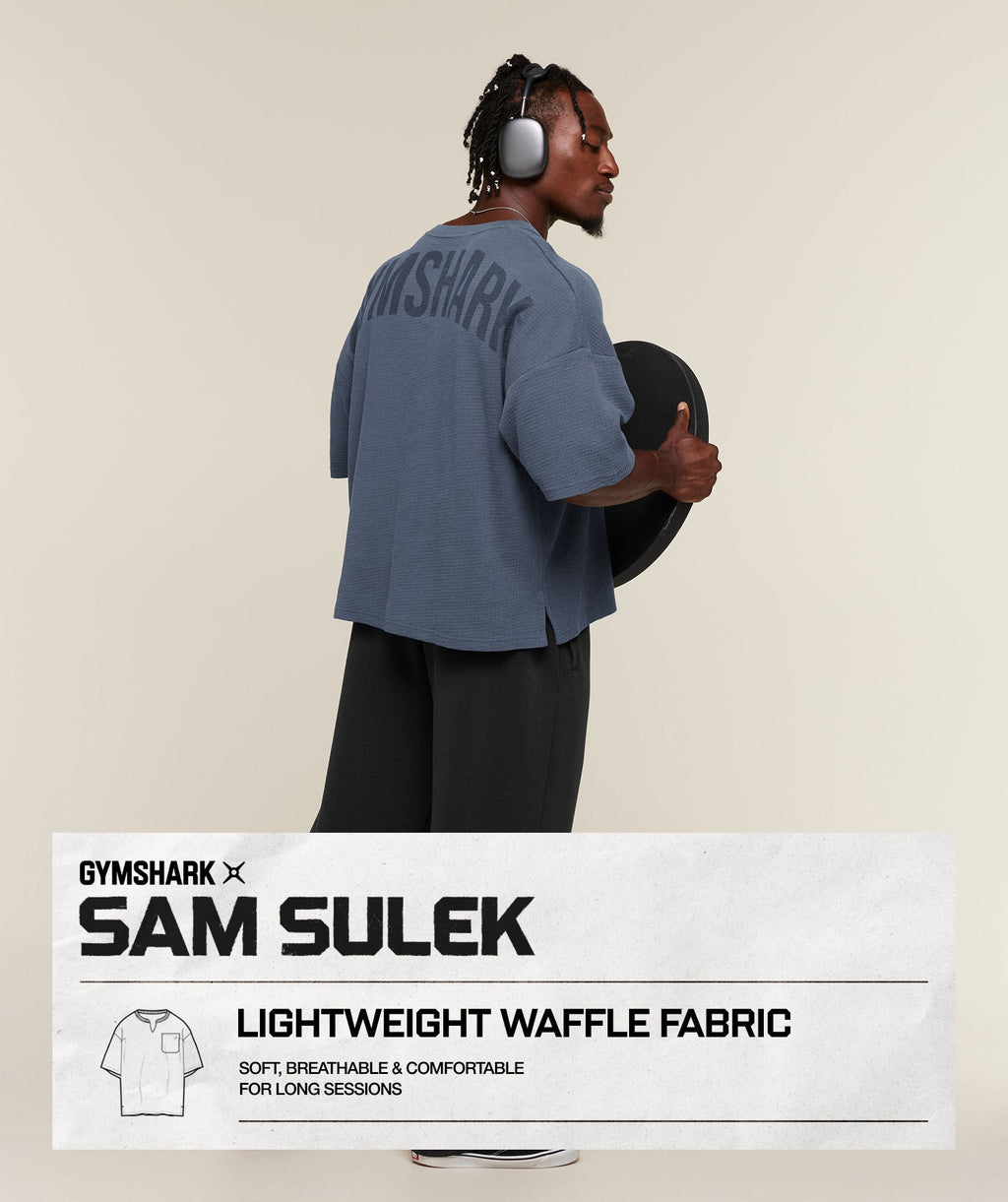 Gymshark x Sam Sulek T-Shirt - Shadow Blue/Wash ;)