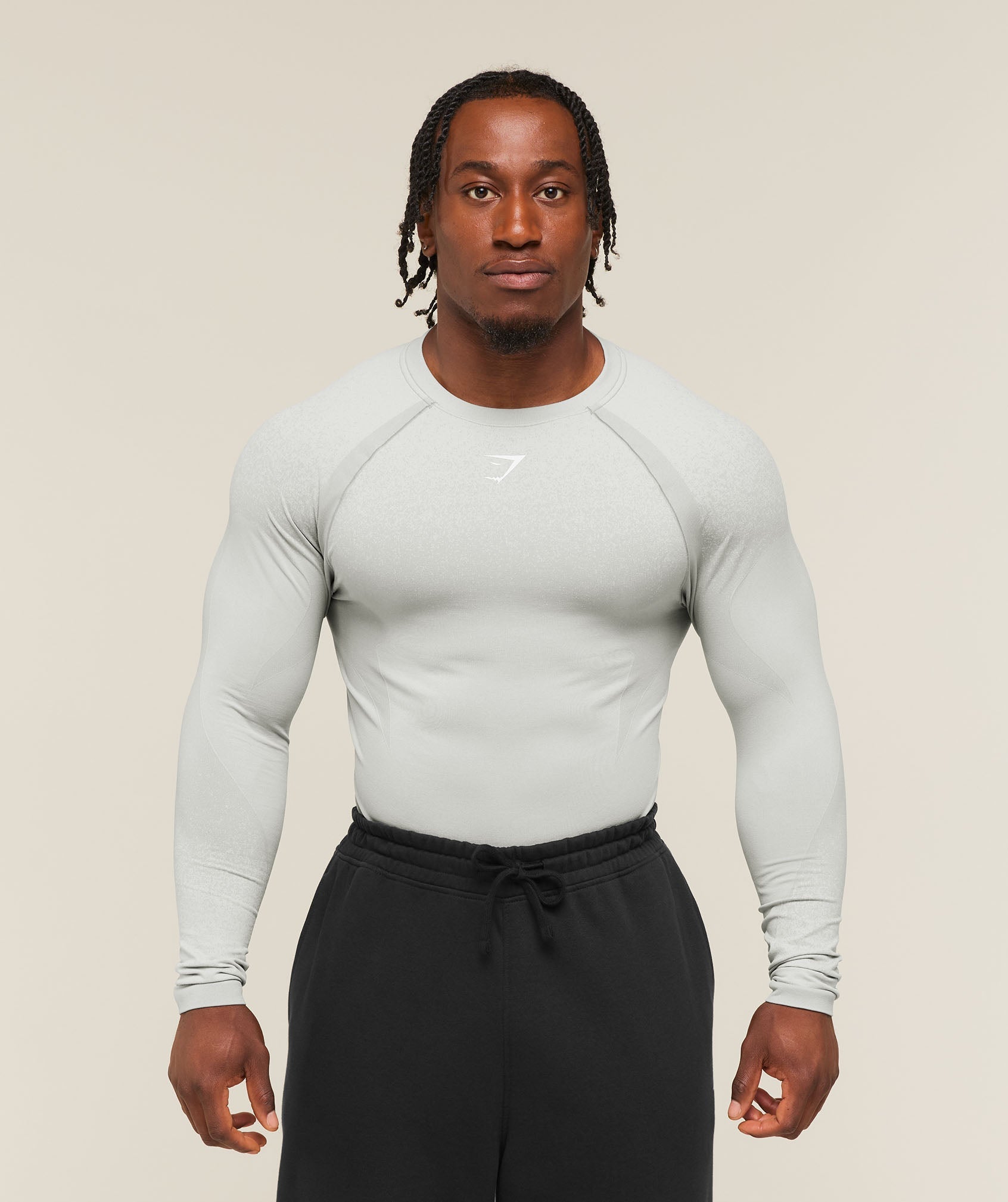Shadow Seamless Long Sleeve T-Shirt - Light Grey