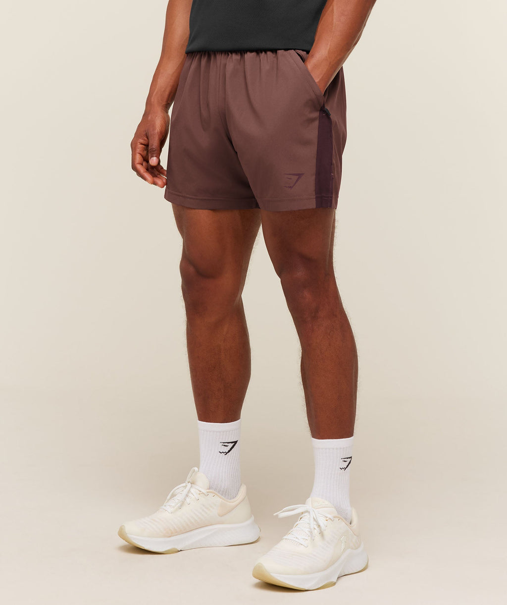 Sport 5" Shorts - Espresso Brown/Cherry Purple