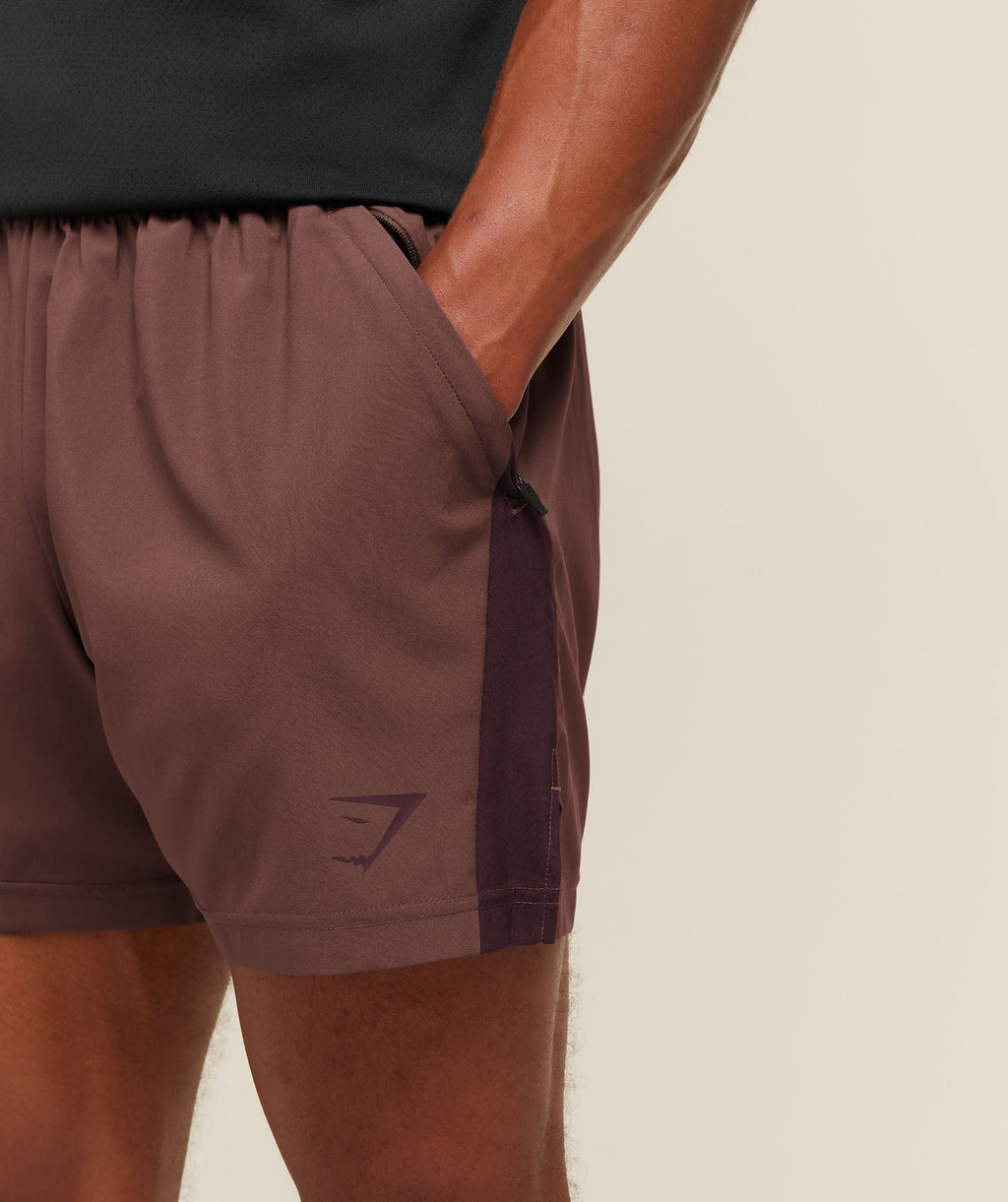 Sport 5" Shorts - Espresso Brown/Cherry Purple