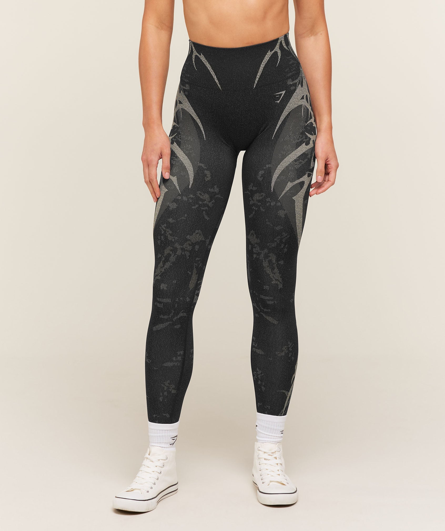 Storm Seamless Leggings - Black/Tinted White
