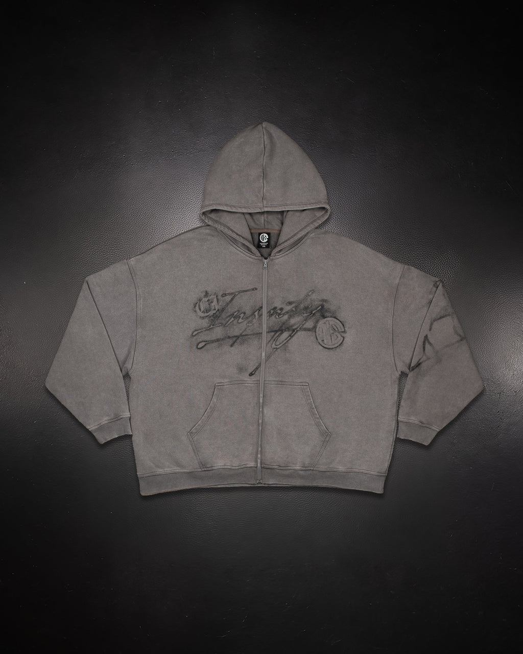 Smoke Zip Up Hoodie Smoke Grey
