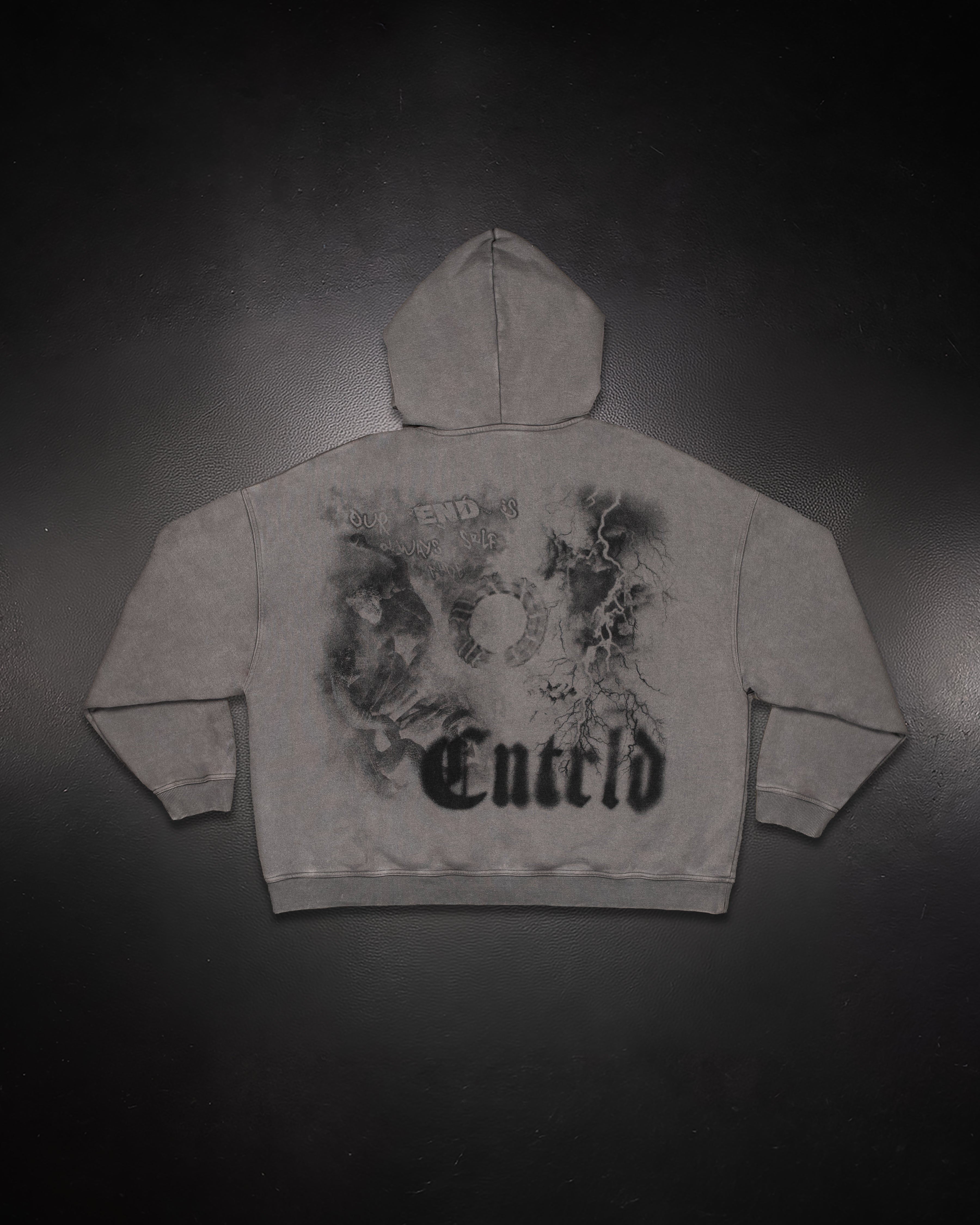 Smoke Zip Up Hoodie Smoke Grey