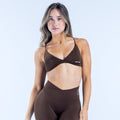 Vision Twist Front Sports Bra Umber