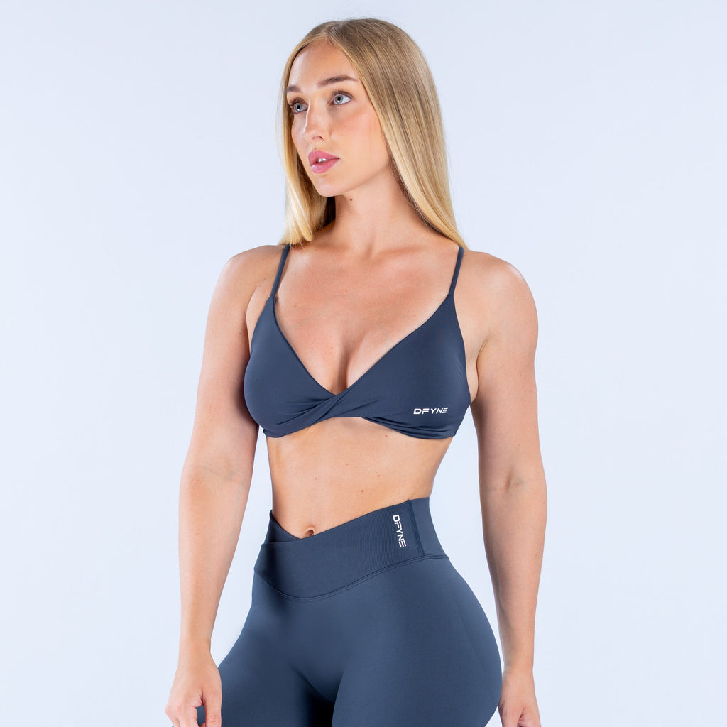 Vision Twist Front Sports Bra Carbon