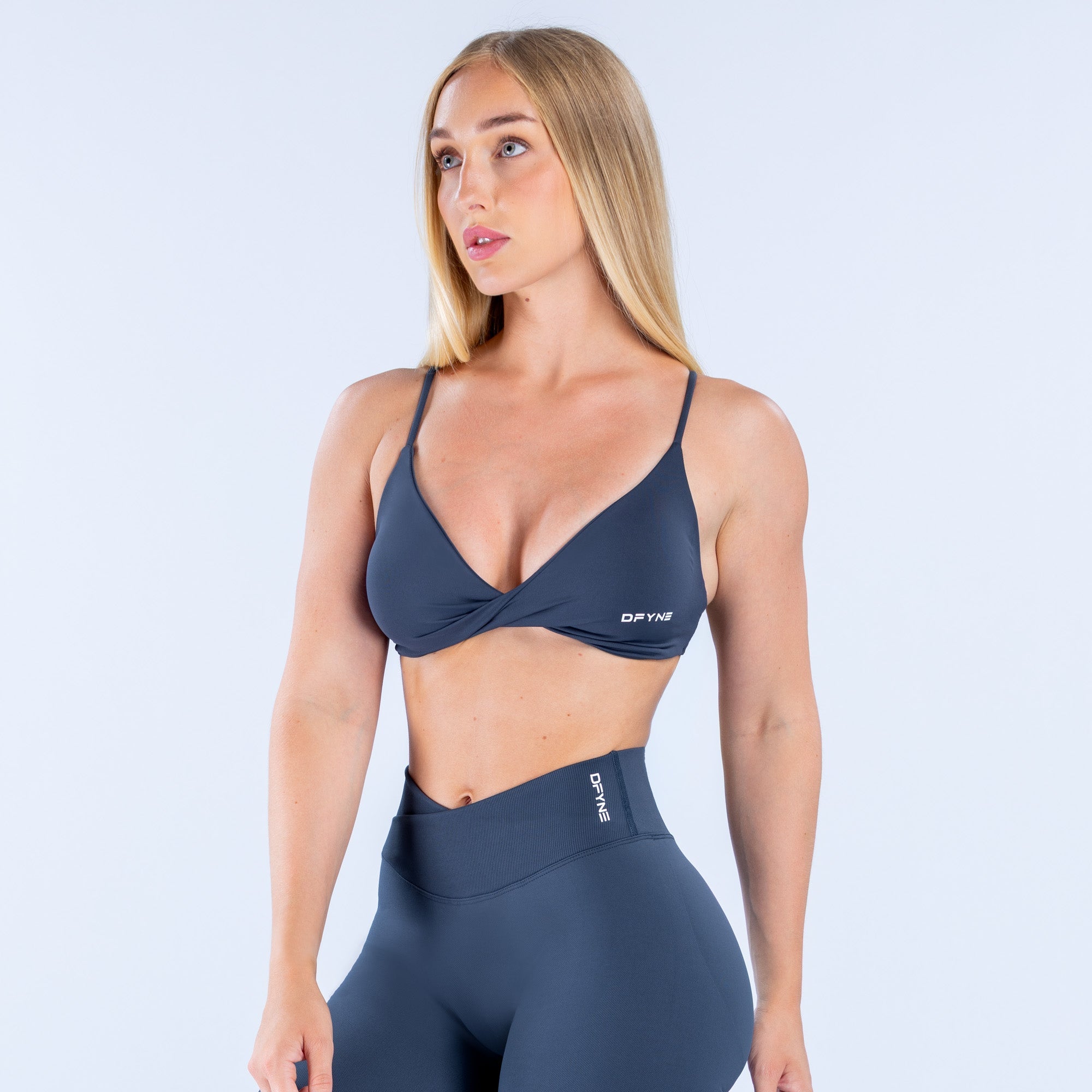 Vision Twist Front Sports Bra Carbon