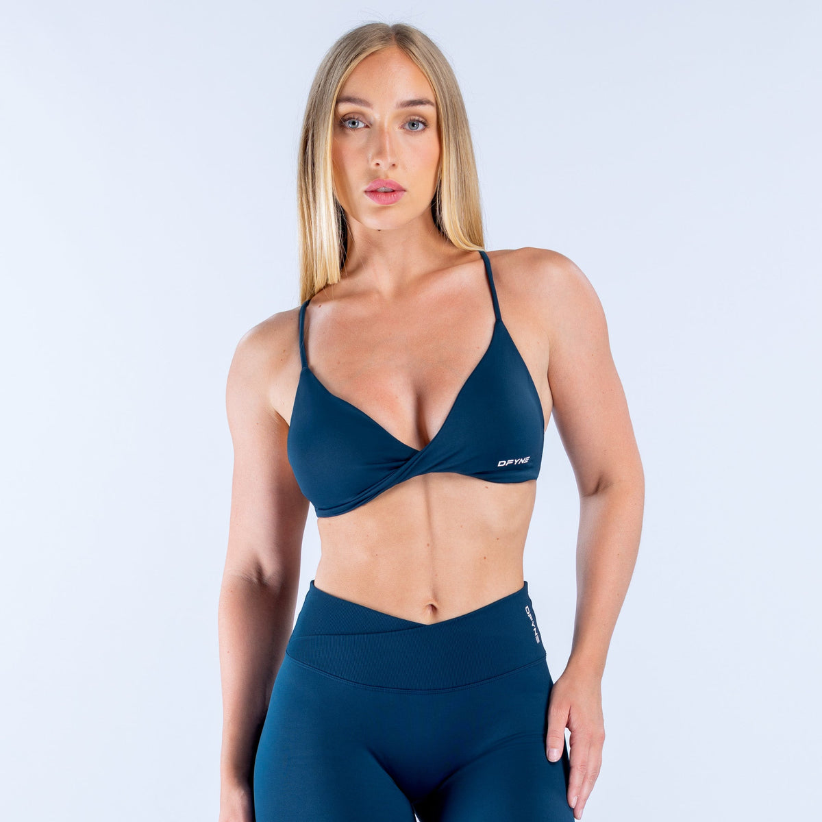 Vision Twist Front Sports Bra Petrol Blue