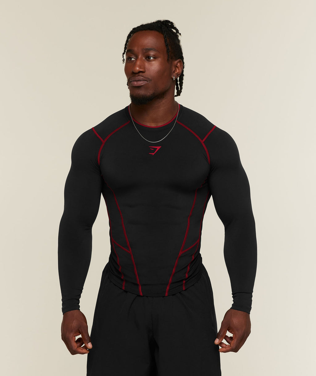 Vengeance Long Sleeve T-Shirt - Black/Carmine Red ;)