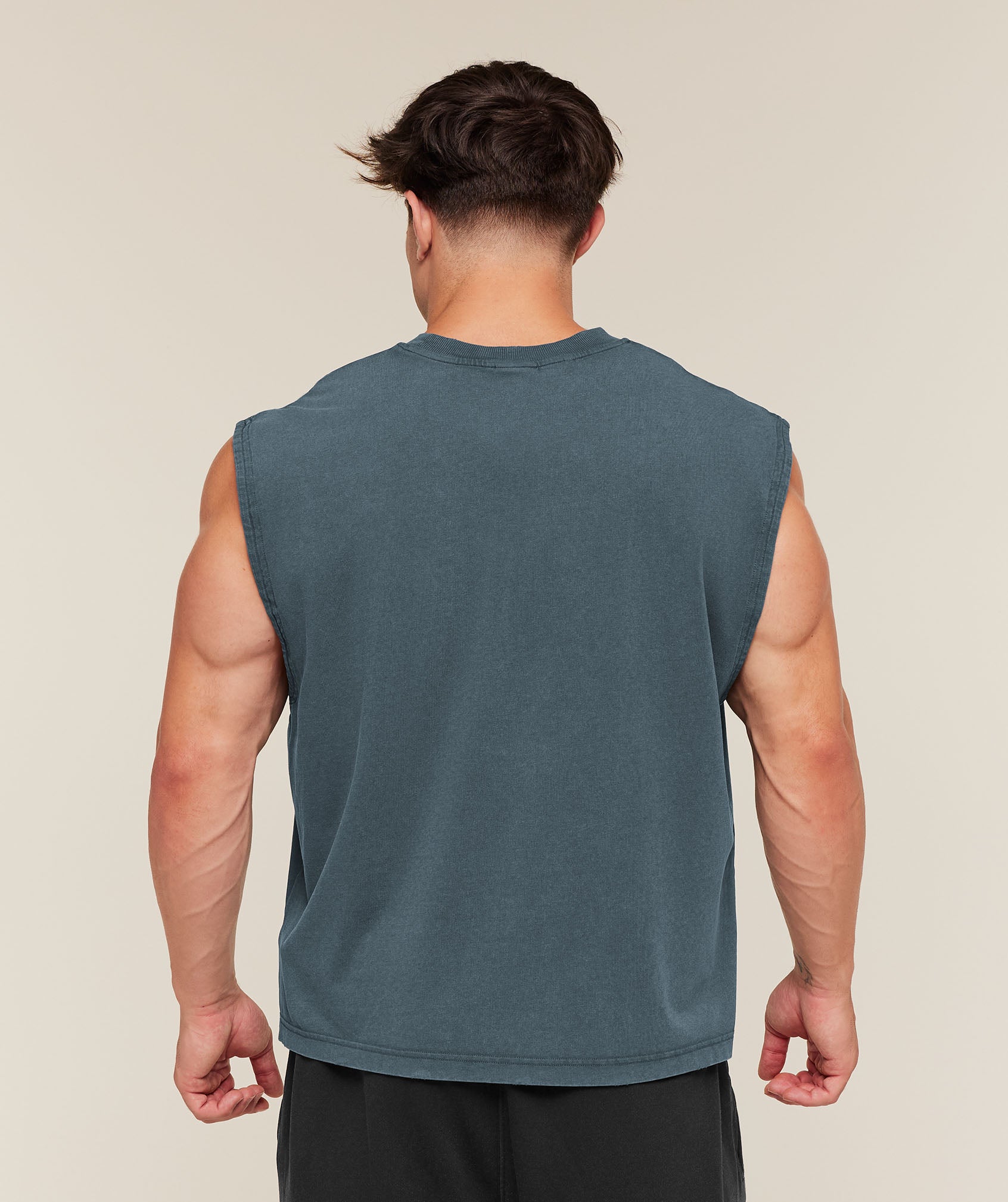 Gymshark Vintage Legacy Tank Azul - detalle