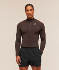 Vital Seamless 1/4 Zip Walnut Brown