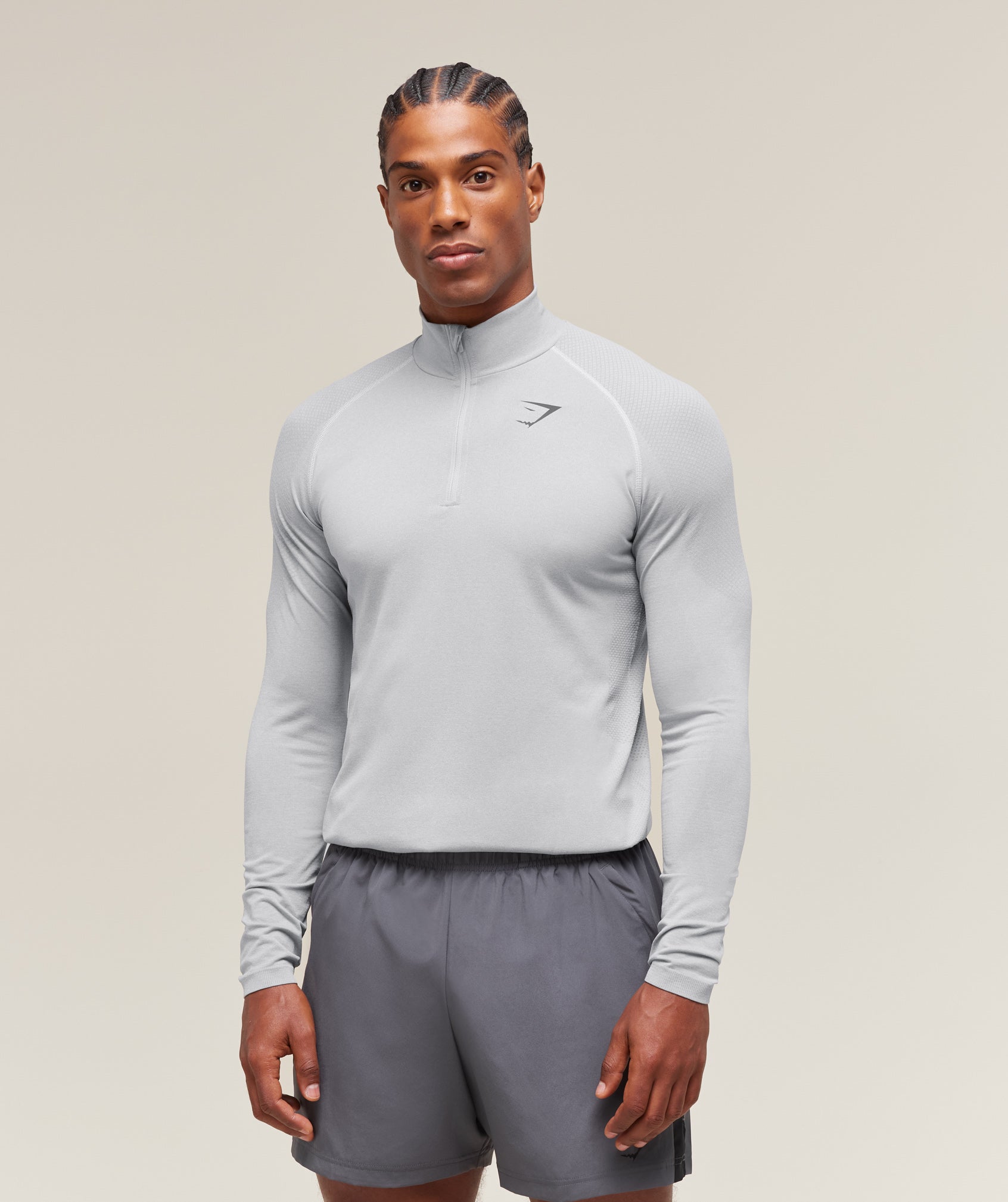 Gymshark Vital 1/4 Zip Gris - frente