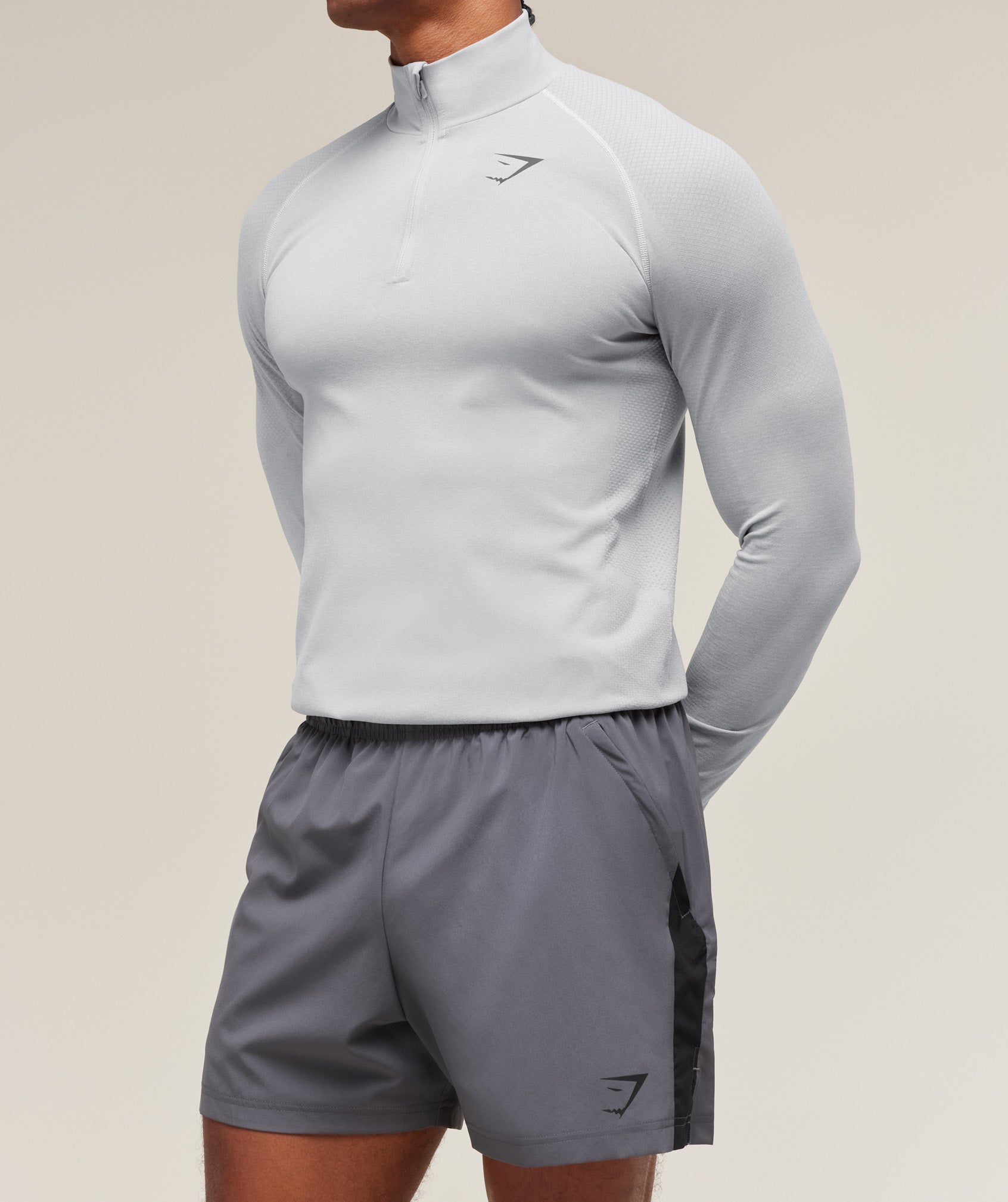 Gymshark Vital 1/4 Zip Gris - detalle