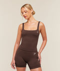 Vital Seamless Tank With Shelf - Rich Espresso Brown/Marl ;)