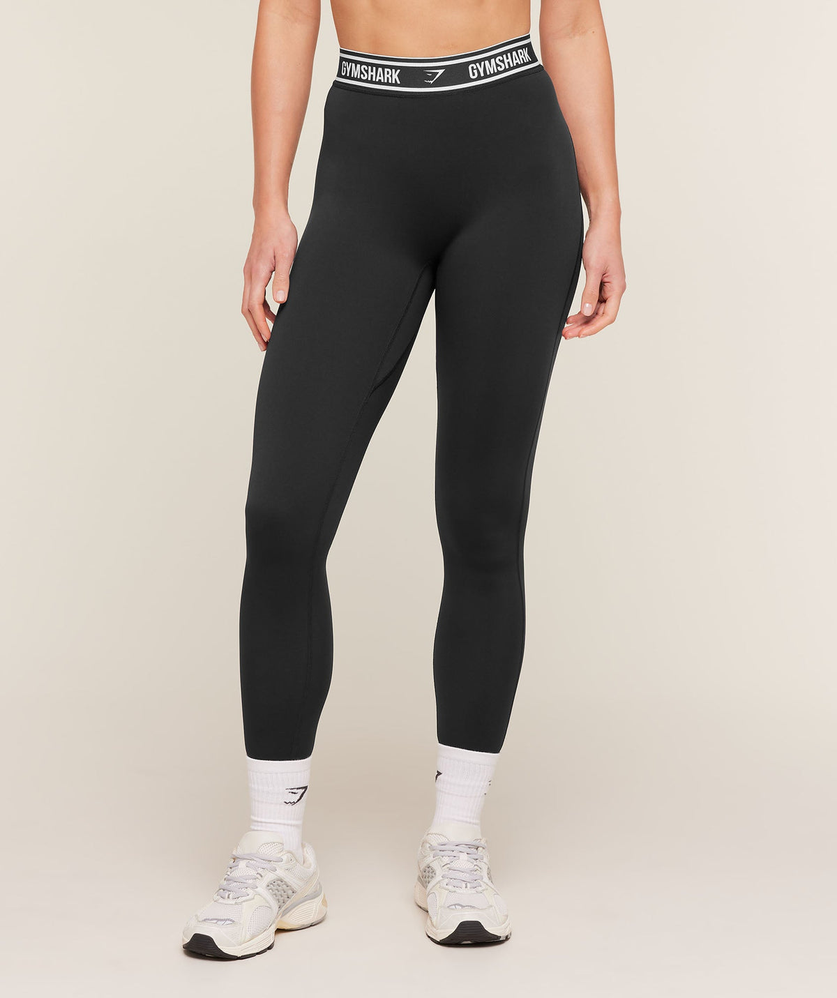 Waistband Logo Leggings - Black