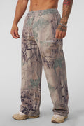 Tree Camo No Cuff Sweats - Beige Tree Camo