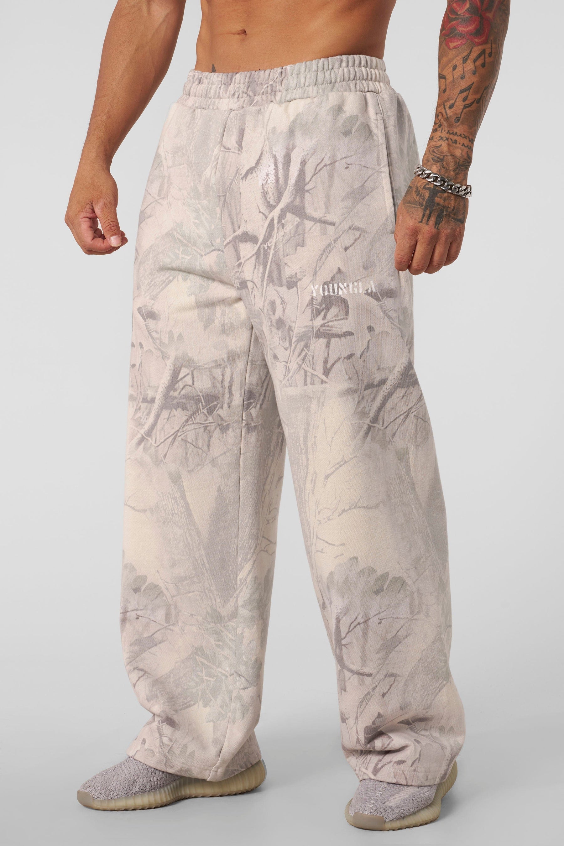 Tree Camo No Cuff Sweats - Desert Tan Tree Camo