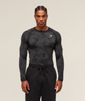 Geo Seamless Long Sleeve T-Shirt - Black/Charcoal Grey ;)