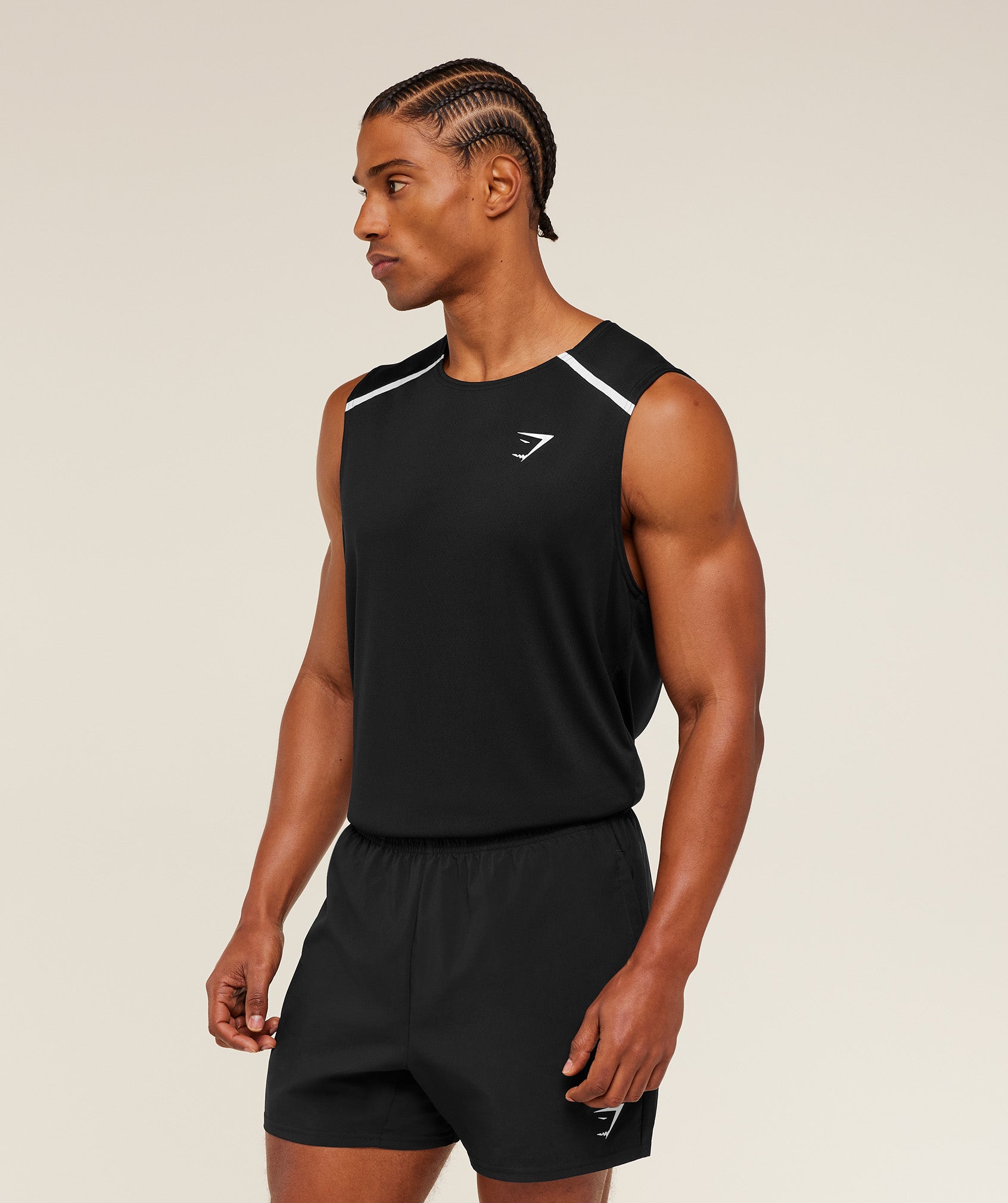 Gymshark Arrival Contrast Tank Negro - detalle