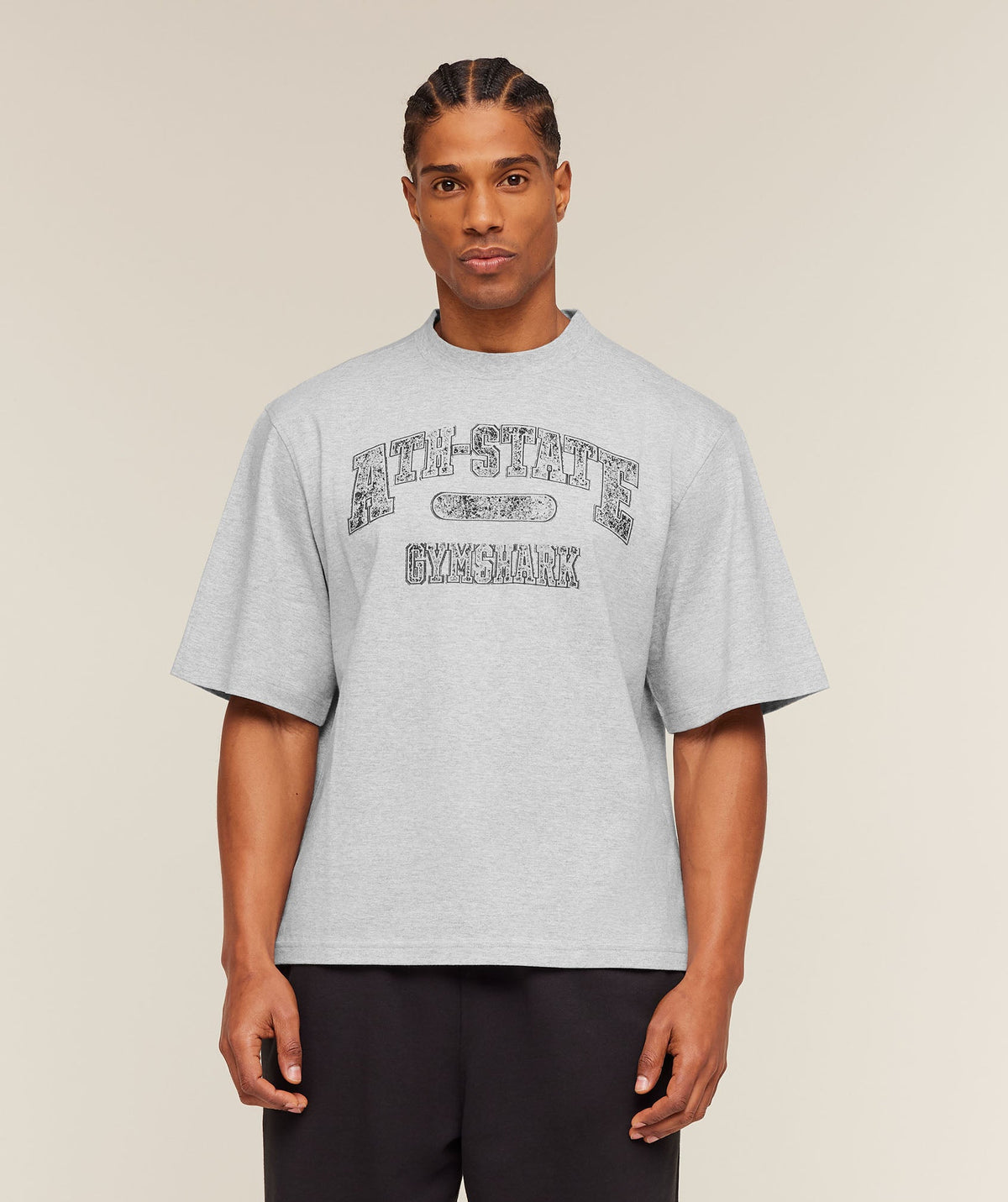 Ath-State Graphic T-Shirt - Light Grey Core Marl ;)