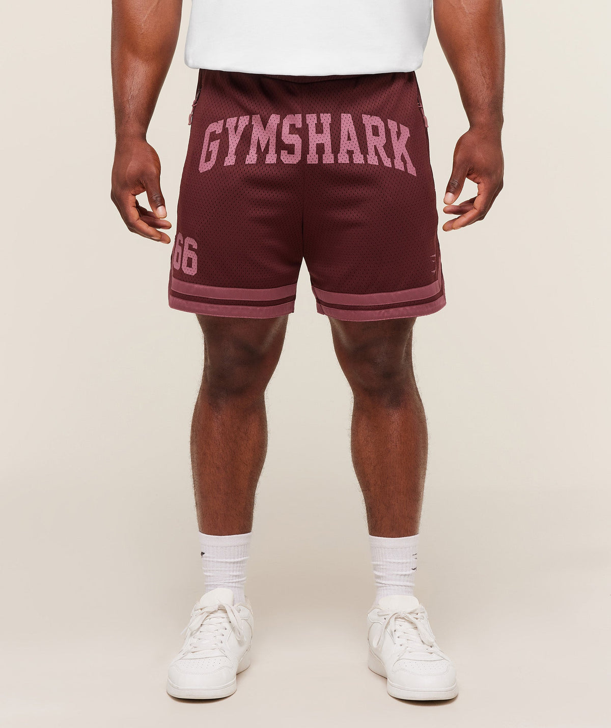 Varsity Mesh Shorts - Rich Maroon/Reset Pink ;)