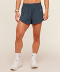 Interval High Leg Shorts - Stealth Blue