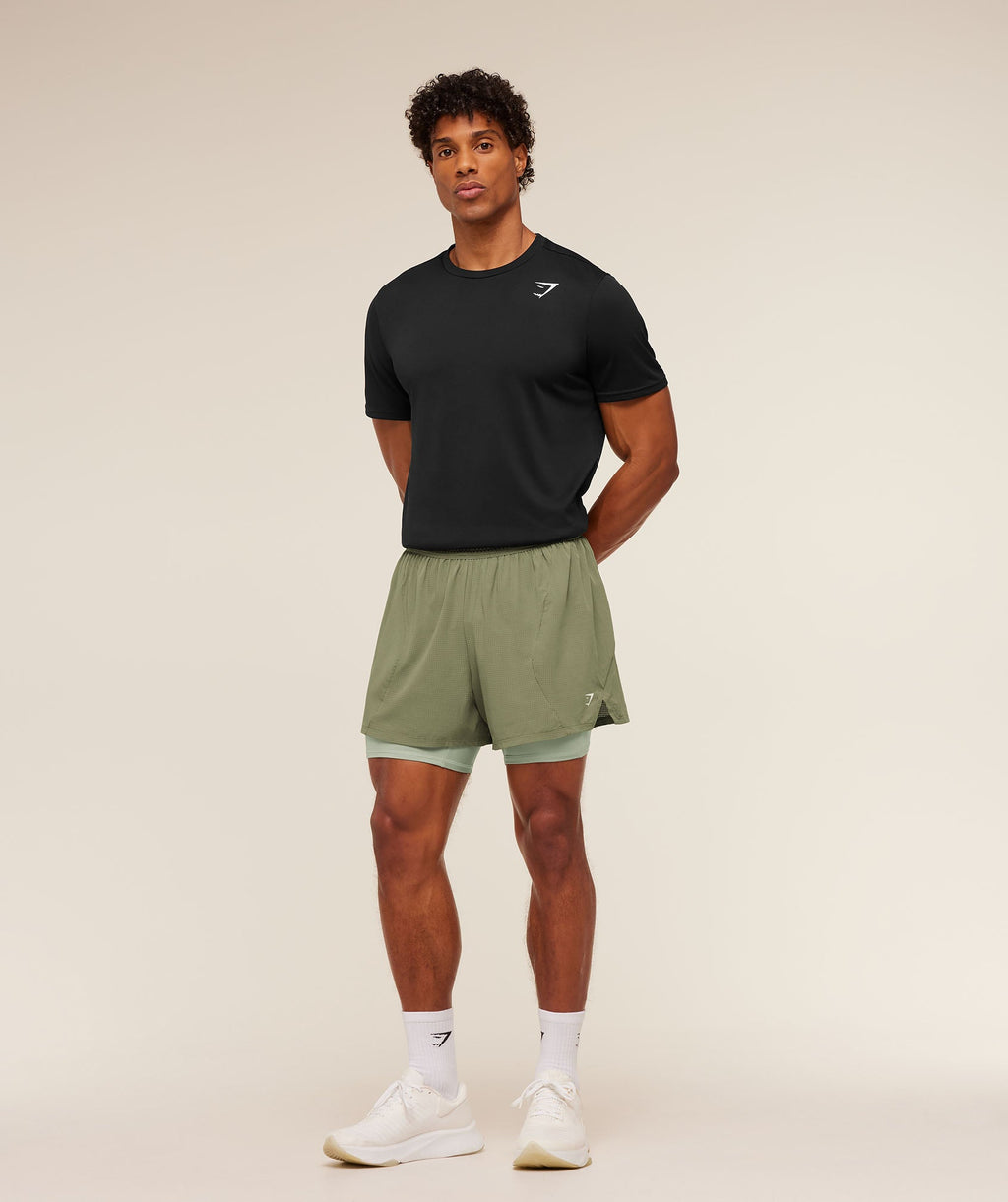 Running 4" 2in1 Shorts - Grounded Green / Haze Green