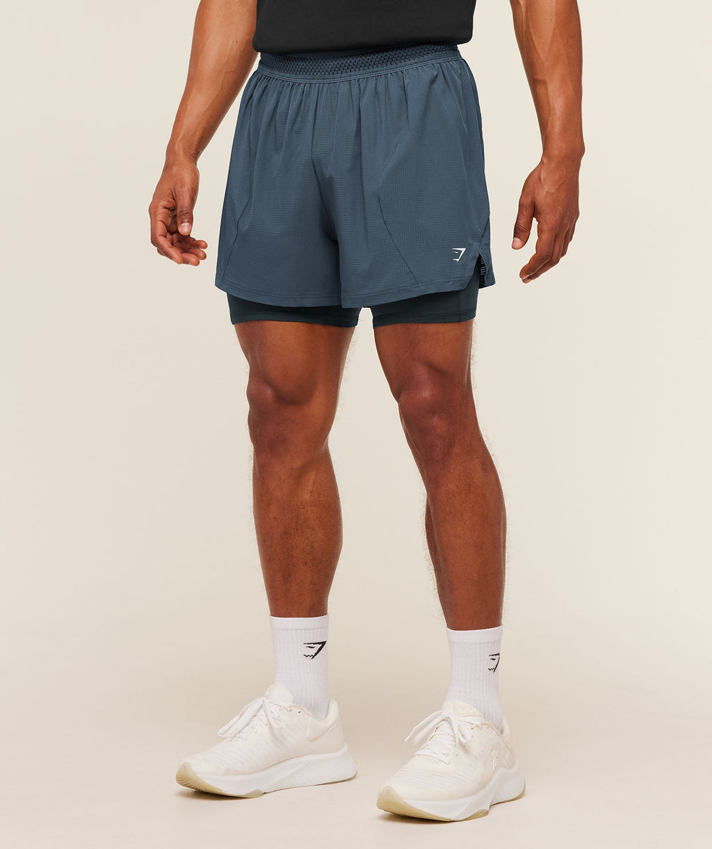 Running 4" 2in1 Shorts - GS Stealth Blue/GS Deep Petrol Blue