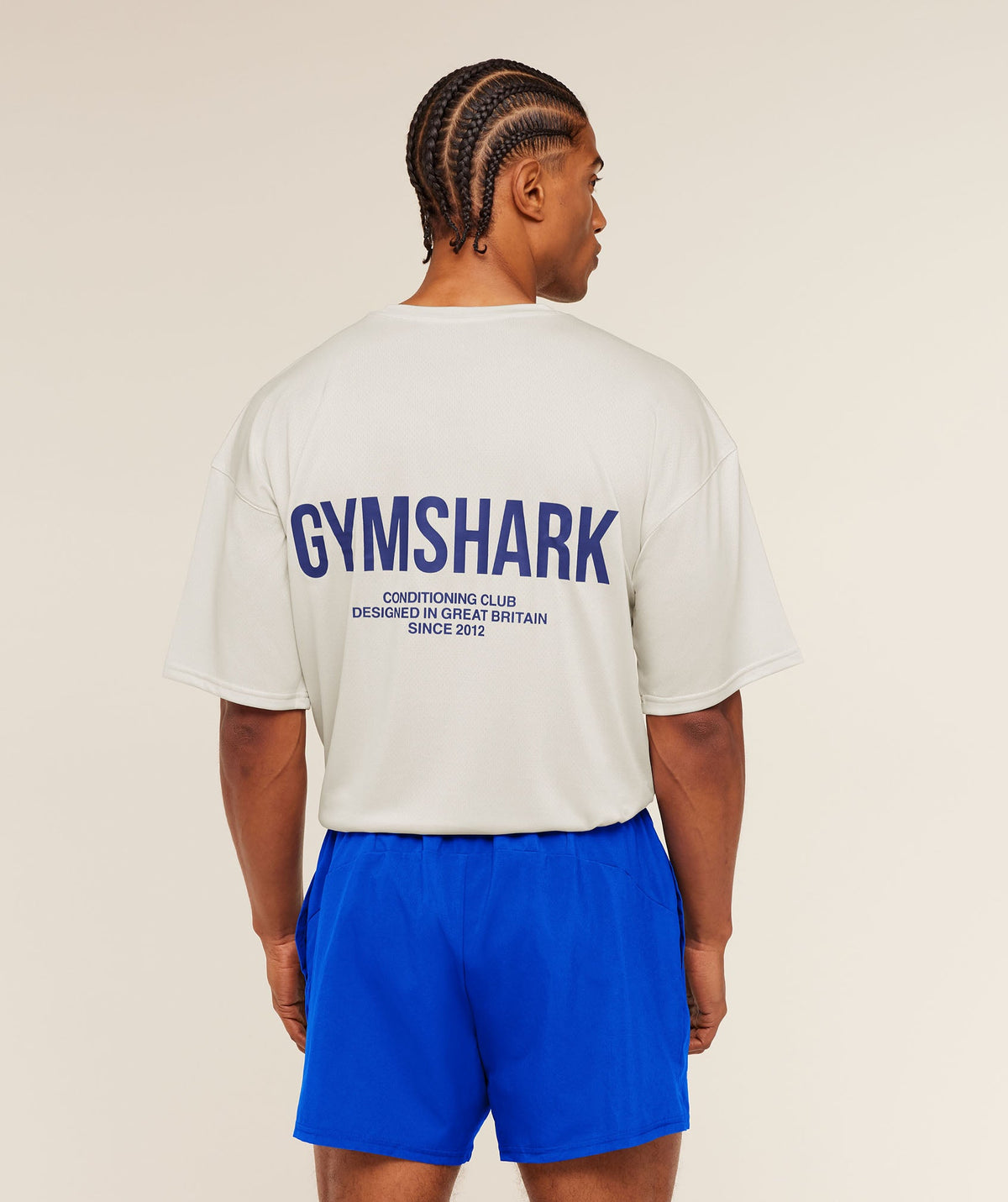 Conditioning Club Oversized T-Shirt - Tinted White/Force Blue