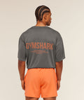 Conditioning Club Washed T-Shirt - Black/Dayglow Peach/Wash