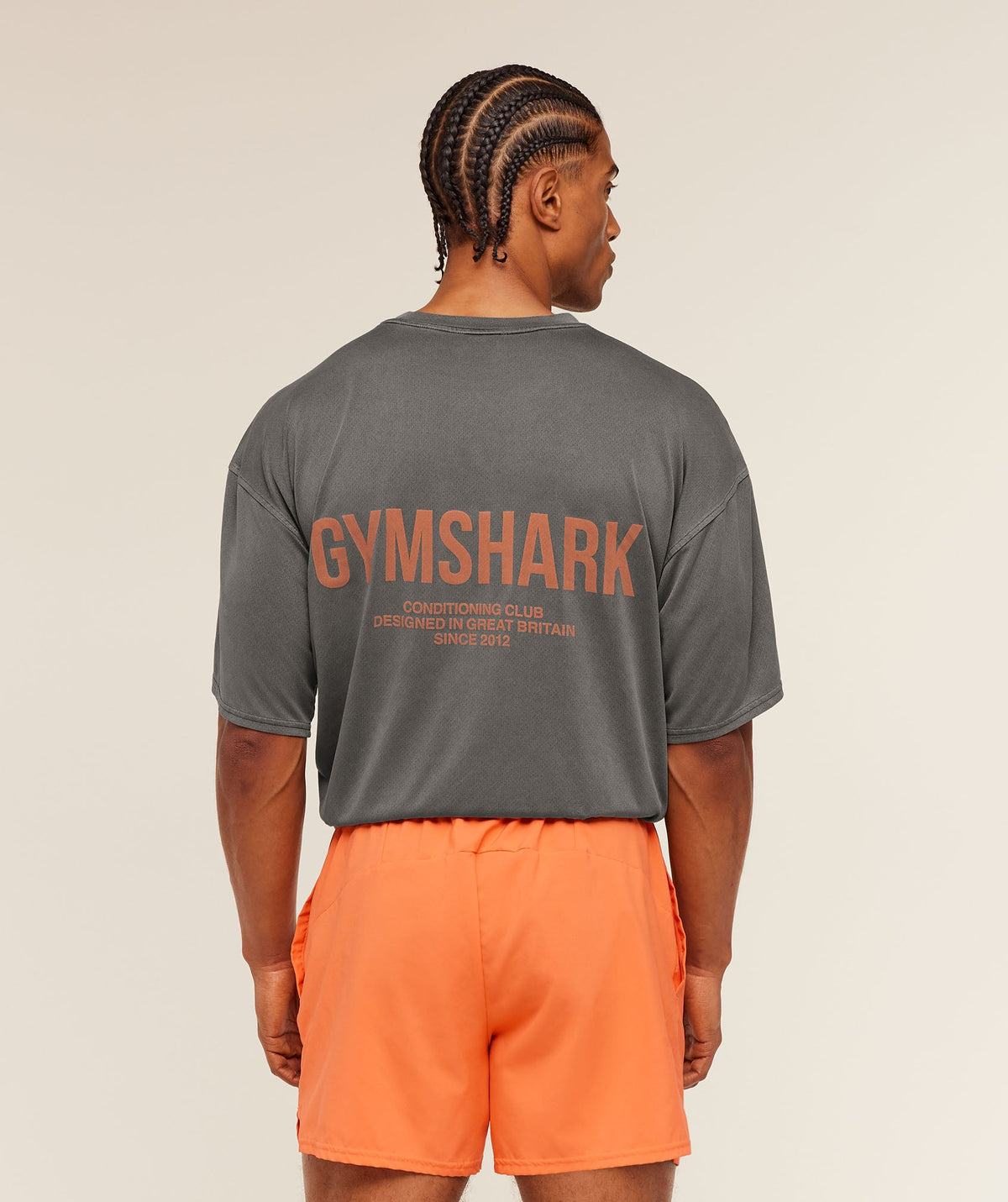 Conditioning Club Washed T-Shirt - Black/Dayglow Peach/Wash