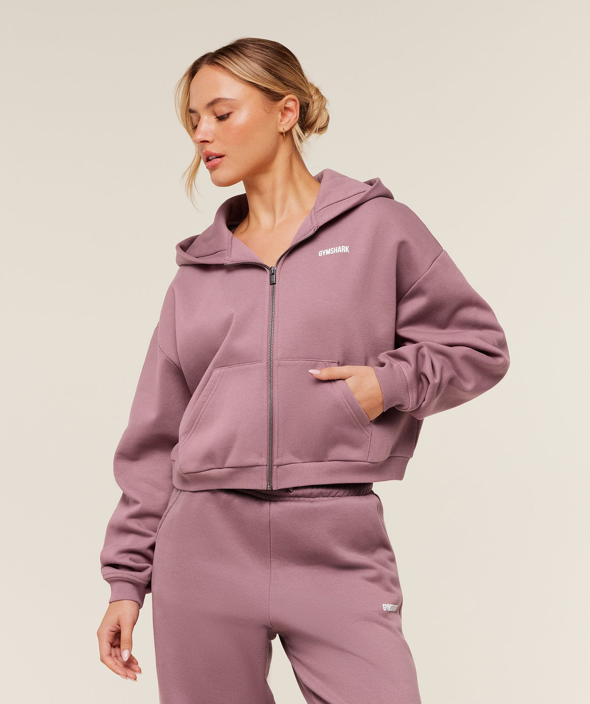 Cosy Luxe Zip Through Hoodie - Calm Pink ;)