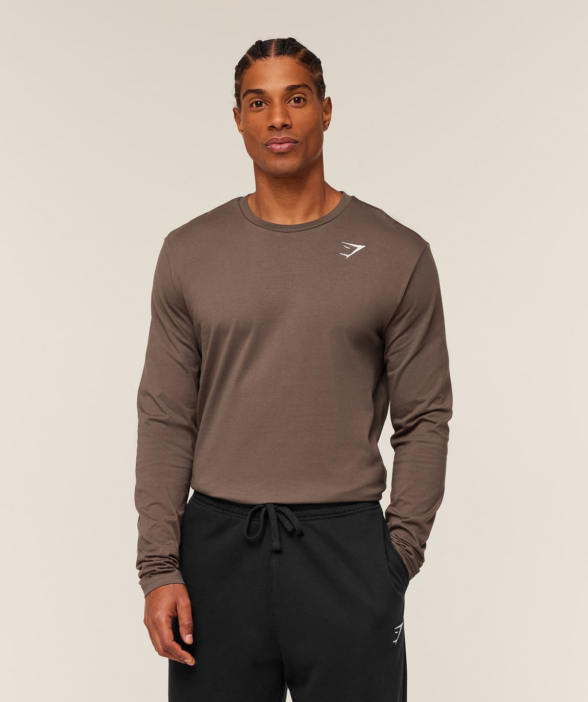 Crest Long Sleeve T-Shirt - Soft Brown ;)