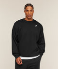 Oversized Crest Crew - Black ;)